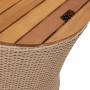 Garten-Beistelltische 2 Stück beige Rattan-Holzoberfläche von , Gartentische - Ref: Foro24-366290, Preis: 139,43 €, Rabatt: %