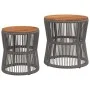 Garden side tables 2 pieces gray rattan wooden surface by , Garden tables - Ref: Foro24-366292, Price: 155,67 €, Discount: %