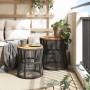 Garten-Beistelltische 2 Stück graue Rattan-Holzoberfläche von , Gartentische - Ref: Foro24-366292, Preis: 162,58 €, Rabatt: %