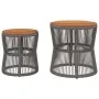 Garden side tables 2 pieces gray rattan wooden surface by , Garden tables - Ref: Foro24-366292, Price: 155,67 €, Discount: %