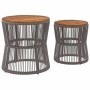 Garten-Beistelltische 2 Stück graue Rattan-Holzoberfläche von , Gartentische - Ref: Foro24-366292, Preis: 162,58 €, Rabatt: %