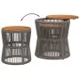 Garden side tables 2 pieces gray rattan wooden surface by , Garden tables - Ref: Foro24-366292, Price: 155,67 €, Discount: %