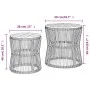 Garden side tables 2 pieces gray rattan wooden surface by , Garden tables - Ref: Foro24-366292, Price: 155,67 €, Discount: %