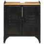 Waschbeckenschrank aus Eisen und Mangoholz, 55 x 35 x 60 cm von , Badezimmermöbel - Ref: Foro24-358564, Preis: 181,04 €, Raba...