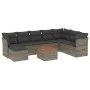9-teiliges Gartenmöbel-Set und graue synthetische Rattankissen von , Gartensets - Ref: Foro24-3223785, Preis: 501,82 €, Rabat...