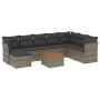 9-teiliges Gartenmöbel-Set und graue synthetische Rattankissen von , Gartensets - Ref: Foro24-3223785, Preis: 496,63 €, Rabat...