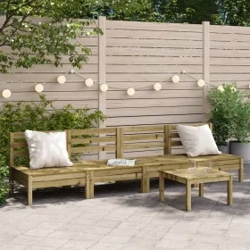 Garden sofa without armrests 4 units impregnated pine wood by , Modular outdoor sofas - Ref: Foro24-838011, Price: 144,49 €, ...