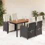 5-teiliges Gartenmöbel-Set mit schwarzen synthetischen Rattankissen von , Gartensets - Ref: Foro24-3212470, Preis: 722,73 €, ...