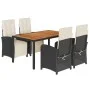 Set de muebles jardín 5 pzas con cojines ratán sintético negro de , Conjuntos de jardín - Ref: Foro24-3212470, Precio: 722,73...