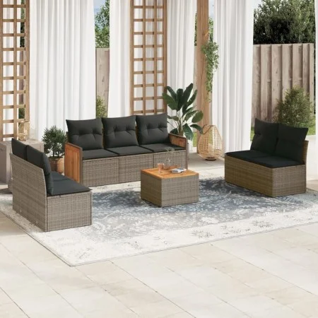 8-piece garden sofa set and gray synthetic rattan cushions by , Garden sets - Ref: Foro24-3259967, Price: 473,46 €, Discount: %