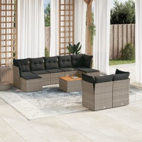 10-piece garden sofa set with gray synthetic rattan cushions by , Garden sets - Ref: Foro24-3223876, Price: 558,79 €, Discoun...