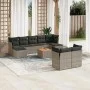 10-teilige Gartensofagarnitur mit grauen synthetischen Rattankissen von , Gartensets - Ref: Foro24-3223876, Preis: 558,68 €, ...