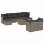 Set de sofás de jardín 10 pzas con cojines ratán sintético gris de , Conjuntos de jardín - Ref: Foro24-3223876, Precio: 541,03 €