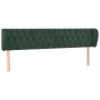 Cabecero de terciopelo verde oscuro 183x23x78/88 cm