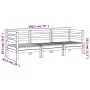3-Sitzer-Gartensofa aus massivem, wachsbraunem Kiefernholz von , Modulare Sofas für den Außenbereich - Ref: Foro24-838030, Pr...
