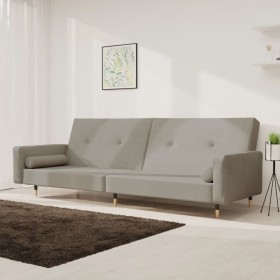 2-Sitzer-Schlafsofa mit zwei hellgrauen Samtkissen von , Sofas - Ref: Foro24-375749, Preis: 296,20 €, Rabatt: %