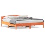 Estructura cama con cabecero madera pino marrón cera 180x200 cm de , Camas y somieres - Ref: Foro24-3216193, Precio: 223,57 €