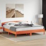 Estructura cama con cabecero madera pino marrón cera 180x200 cm de , Camas y somieres - Ref: Foro24-3216193, Precio: 223,57 €