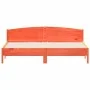 Bed frame with wax brown pine wood headboard 180x200 cm by , Beds and slatted bases - Ref: Foro24-3216193, Price: 220,86 €, D...