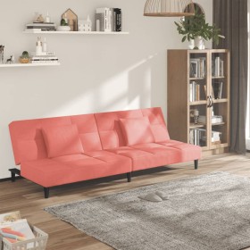2-Sitzer-Schlafsofa mit zwei rosa Samtkissen von , Sofas - Ref: Foro24-375810, Preis: 240,20 €, Rabatt: %
