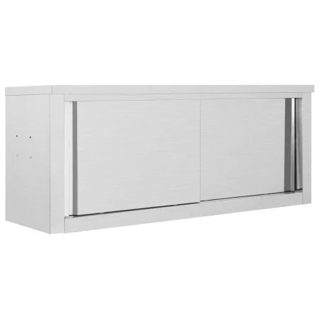 Küchenwandschrank mit Schiebetüren aus Stahl 120x40x50 cm von vidaXL, Lebensmittelbehälter - Ref: Foro24-51053, Preis: 223,18...
