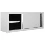 Küchenwandschrank mit Schiebetüren aus Stahl 120x40x50 cm von vidaXL, Lebensmittelbehälter - Ref: Foro24-51053, Preis: 223,18...