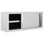 Küchenwandschrank mit Schiebetüren aus Stahl 120x40x50 cm von vidaXL, Lebensmittelbehälter - Ref: Foro24-51053, Preis: 237,17...