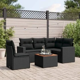 6-piece garden sofa set and black synthetic rattan cushions by , Garden sets - Ref: Foro24-3224123, Price: 385,01 €, Discount: %