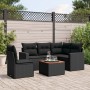 6-teiliges Gartensofa-Set und schwarze synthetische Rattankissen von , Gartensets - Ref: Foro24-3224123, Preis: 376,21 €, Rab...