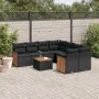 Set de sofás de jardín 8 piezas y cojines ratán sintético negro de , Conjuntos de jardín - Ref: Foro24-3259906, Precio: 565,9...