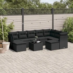 Garden sofa set 10 pieces with black synthetic rattan cushions by , Garden sets - Ref: Foro24-3250414, Price: 602,85 €, Disco...
