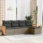 Garden sofa set with cushions 5 pieces gray synthetic rattan by , Garden sets - Ref: Foro24-3260002, Price: 324,62 €, Discoun...