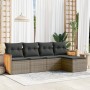 Gartensofa-Set mit Kissen, 5-teilig, graues synthetisches Rattan von , Gartensets - Ref: Foro24-3260002, Preis: 318,04 €, Rab...
