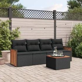 5-piece garden furniture set and black synthetic rattan cushions by , Garden sets - Ref: Foro24-3259857, Price: 310,62 €, Dis...