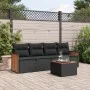 Set de muebles de jardín 5 pzas y cojines ratán sintético negro de , Conjuntos de jardín - Ref: Foro24-3259857, Precio: 308,9...