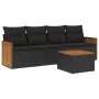 Set de muebles de jardín 5 pzas y cojines ratán sintético negro de , Conjuntos de jardín - Ref: Foro24-3259857, Precio: 308,9...