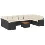 11-teiliges Gartensofa-Set und schwarze synthetische Rattankissen von , Modulare Sofas für den Außenbereich - Ref: Foro24-322...