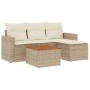 Juego de sofás jardín con cojines 5 pzas ratán sintético beige de , Conjuntos de jardín - Ref: Foro24-3224091, Precio: 303,11...