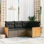 4-teiliges Gartensofa-Set und graue synthetische Rattankissen von , Gartensets - Ref: Foro24-3260016, Preis: 296,03 €, Rabatt: %
