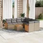 9-teiliges Gartensofa-Set mit beigen synthetischen Rattankissen von , Gartensets - Ref: Foro24-3259910, Preis: 602,30 €, Raba...