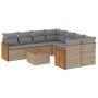 9-piece garden sofa set with beige synthetic rattan cushions by , Garden sets - Ref: Foro24-3259910, Price: 602,30 €, Discoun...