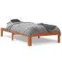 Estructura de cama madera maciza de pino marrón cera 75x190 cm de , Camas y somieres - Ref: Foro24-844163, Precio: 71,33 €, D...