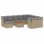 11-teiliges Gartensofa-Set mit beigen synthetischen Rattankissen von , Gartensets - Ref: Foro24-3223973, Preis: 628,85 €, Rab...