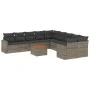 11-teilige Gartensofagarnitur und graue synthetische Rattankissen von , Modulare Sofas für den Außenbereich - Ref: Foro24-322...