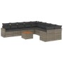 Set de sofás de jardín 11 pzas y cojines ratán sintético gris de , Sofás modulares de exterior - Ref: Foro24-3224317, Precio:...