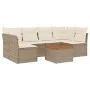 7-piece garden sofa set and beige synthetic rattan cushions by , Garden sets - Ref: Foro24-3223559, Price: 437,29 €, Discount: %