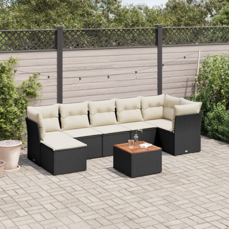 8-teiliges Gartensofa-Set und schwarze synthetische Rattankissen von , Gartensets - Ref: Foro24-3223753, Preis: 414,96 €, Rab...