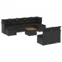 Set de sofás de jardín 10 pzas cojines ratán sintético negro de , Conjuntos de jardín - Ref: Foro24-3223857, Precio: 544,11 €...