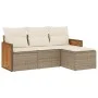 Garden sofa set with cushions 4 pieces beige synthetic rattan by , Garden sets - Ref: Foro24-3259986, Price: 306,30 €, Discou...