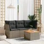 4-piece garden sofa set and gray synthetic rattan cushions by , Garden sets - Ref: Foro24-3255801, Price: 237,14 €, Discount: %